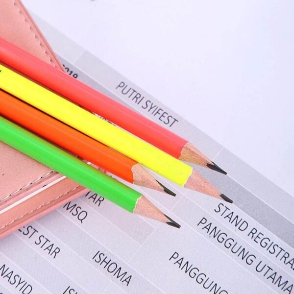 Deli Neon HB Graphite Pencils Pack of 12 - Image 3