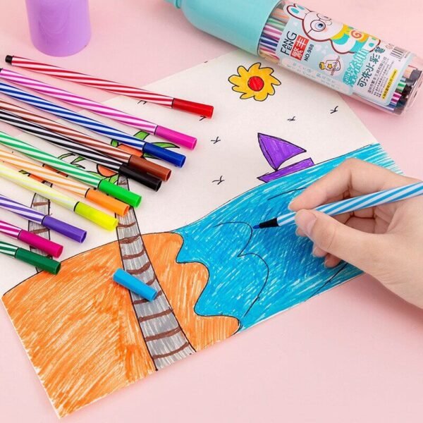 Cute Bottle Washable Color Pen 12Pcs - Image 2