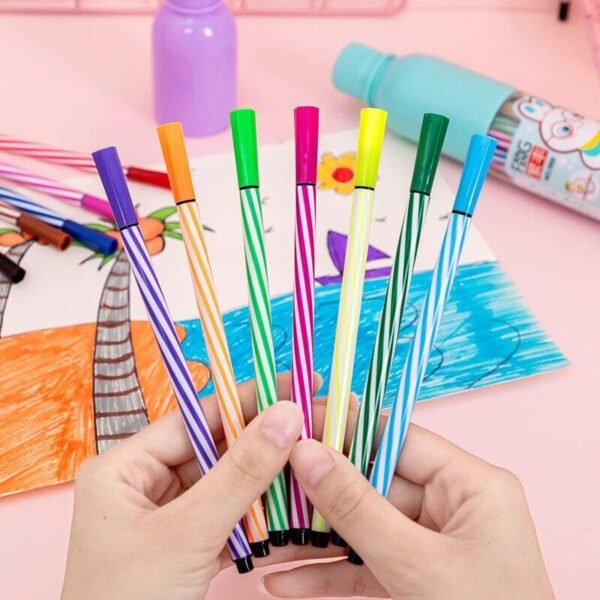 Cute Bottle Washable Color Pen 12Pcs - Image 4