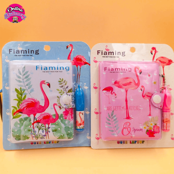 Cute Flamingo Pocket Notebooks With Pen A7