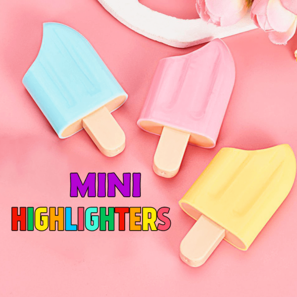 Ice-Cream Pastel Color Highlighter Marker Set 3 Pcs