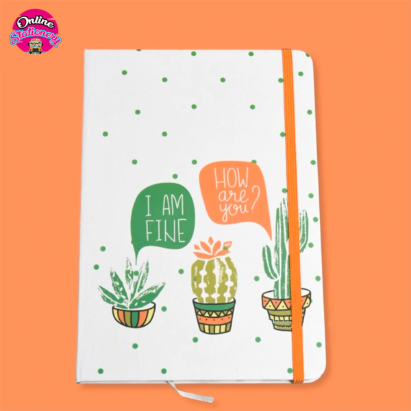 Cute Cactus Journal Notebook A5 Size 90 Line Pages - Image 3