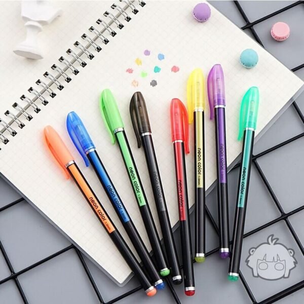 Neon Color Glitter Highlighter Gel Pen Pack of 12 - Image 4