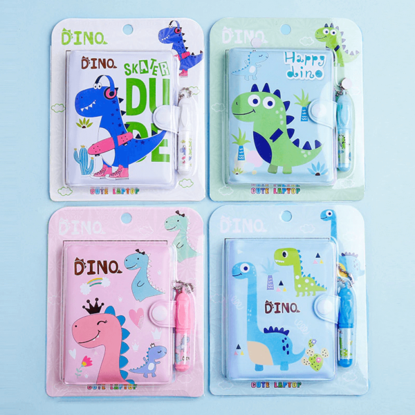 Cute Dino Pocket Notebooks With Pen A7 Size - Image 2