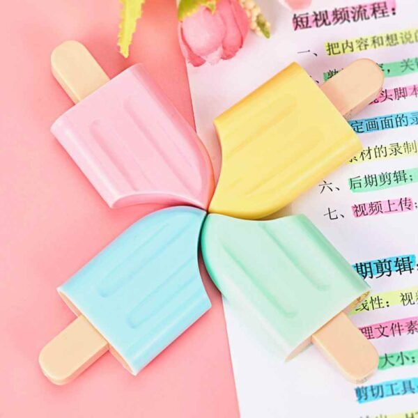 Ice-Cream Pastel Color Highlighter Marker Set 3 Pcs - Image 4