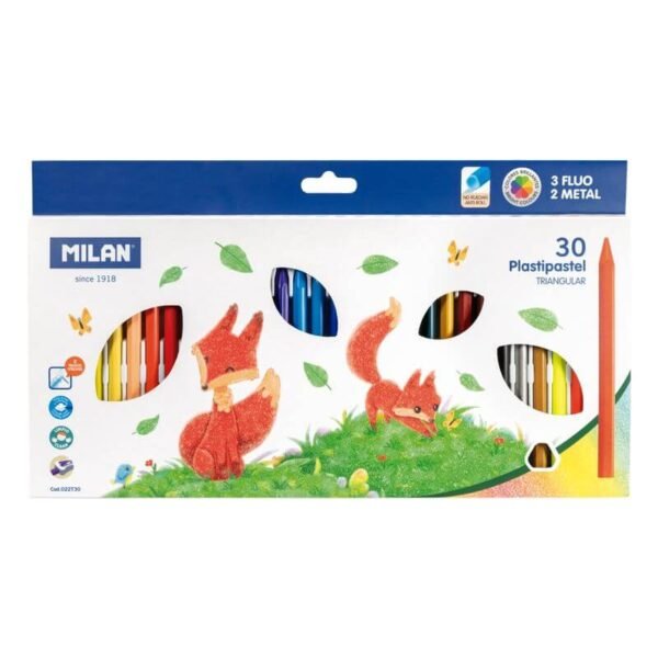 Milan Plasti Pastel Pencil Crayon Set 36PCS - Image 3