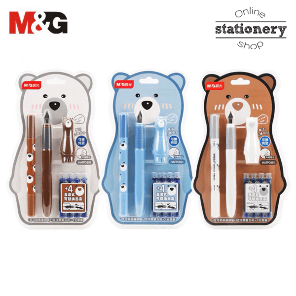 M&G Teddy Bear Fountain Pen Set