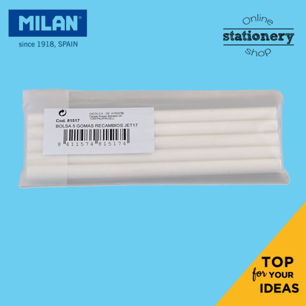 Milan Spare Erasers Pack For Jet Eraser