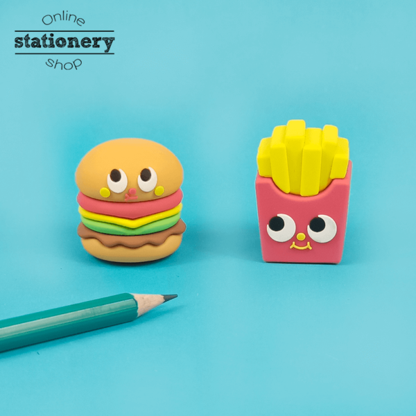 Cute Fast Food French Fries And Burger Pencil Sharpener