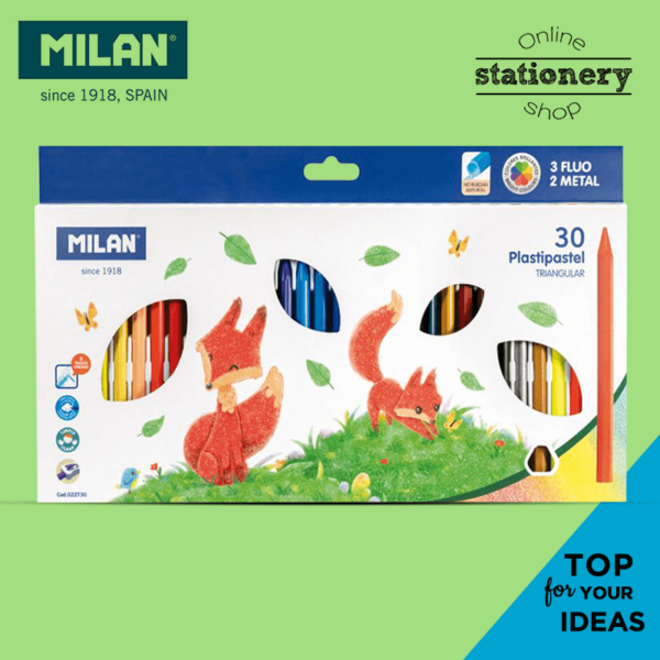 Milan Plasti Pastel Pencil Crayon Set 36PCS