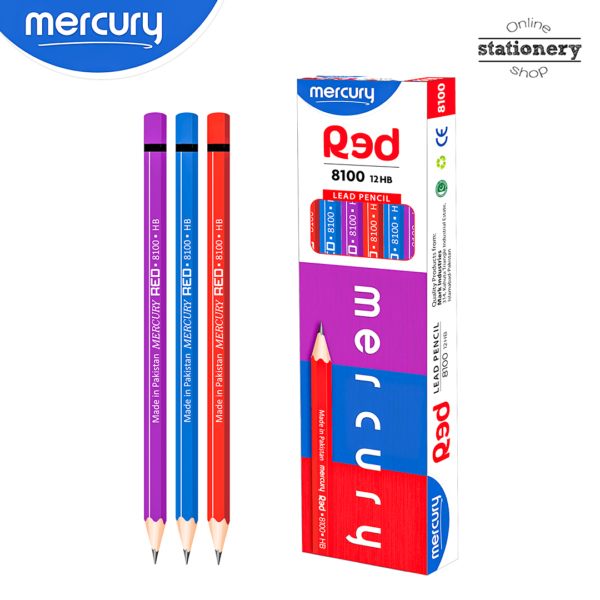 Mercury Red Lead Pencil Box 12Pcs