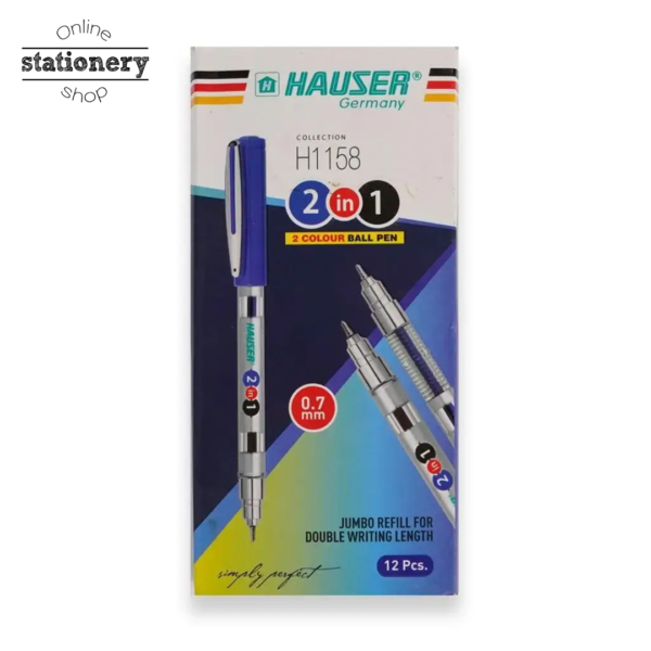 Hauser 2 in 1 Ball Pen Blue/Black 0.7mm