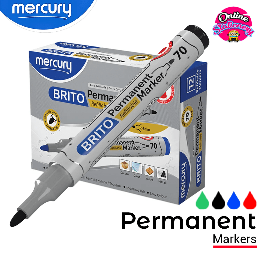 Mercury Permanent Markers Round Tip