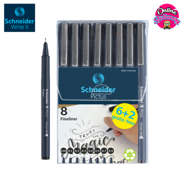 Schneider Pictus Color Fineliners Pen 8Pcs