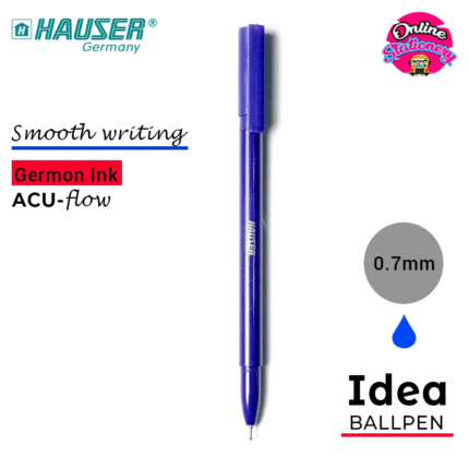 Hauser Idea Smooth Ballpen Blue Ink 10PCS