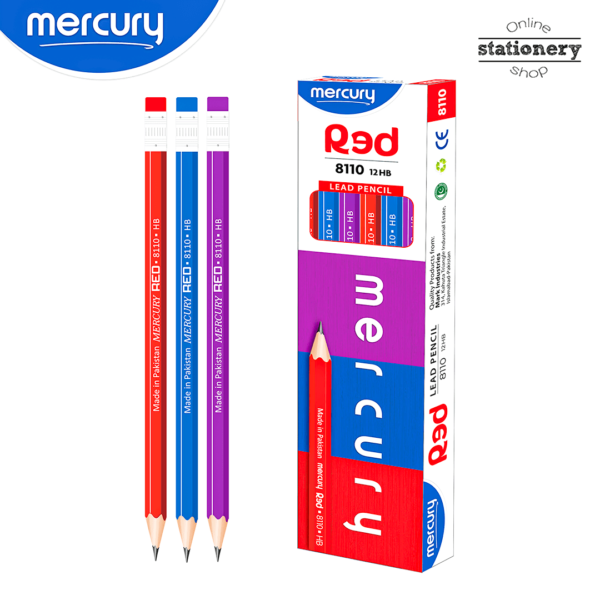 Mercury Red Lead Pencil Box 12Pcs