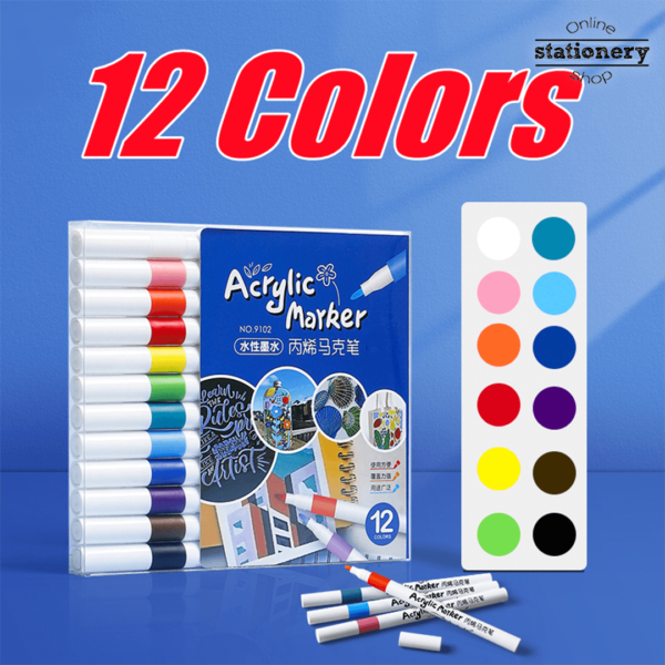 Acrylic Paint Marker Set Pack of 12