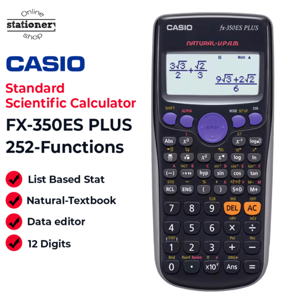 CASIO Standard Scientific Calculators FX-350ES PLUS