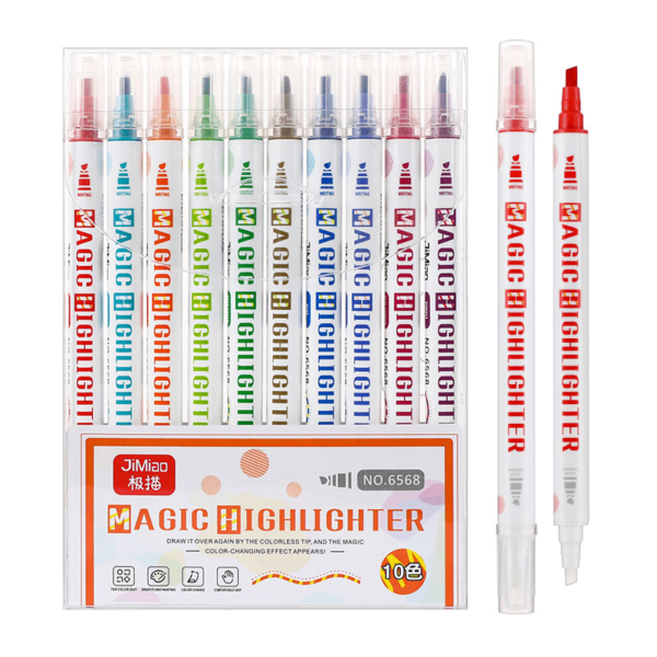 JiMiao Magic Highlighters Marker Dual Side 10PCS - Image 2