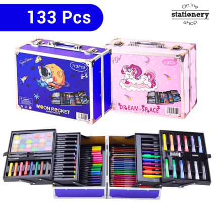 Professional Aluminum Case Kids Painting Gift Set 133 Pcs