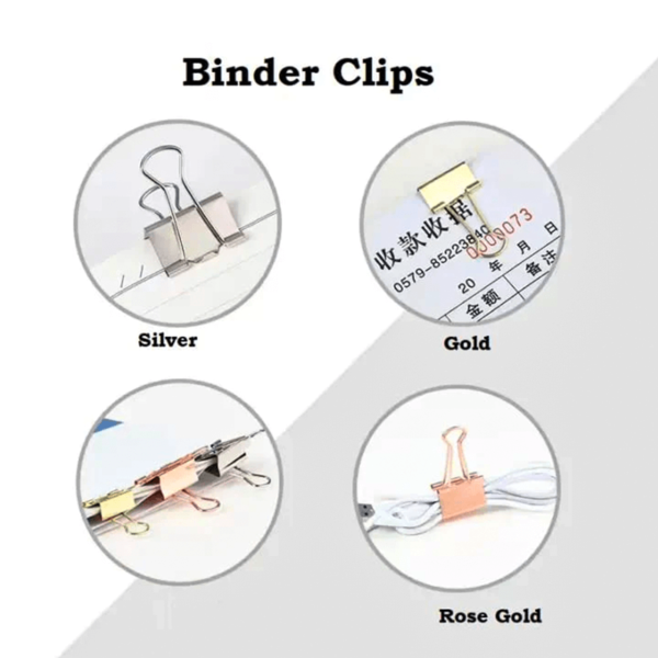 DL Metal Binder Clip Set Of 42 - Image 4