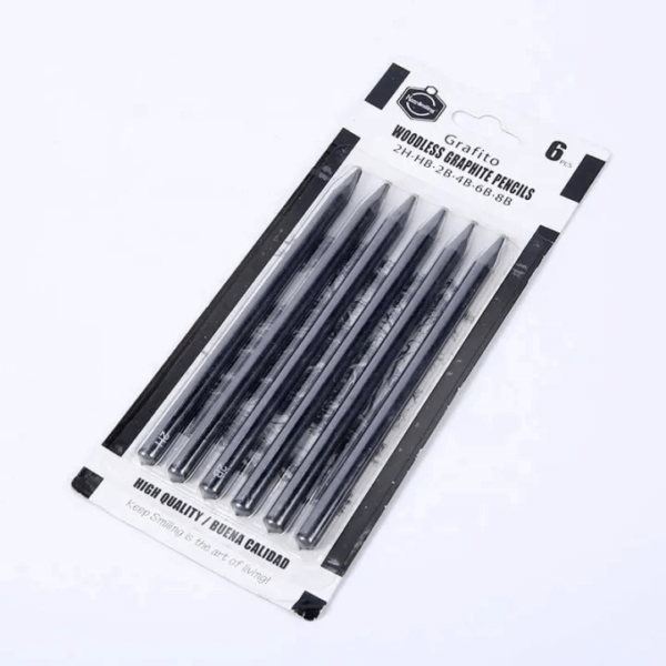 Keep Smiling Woodless Graphite Pencils Set 6 Pcs - Image 2