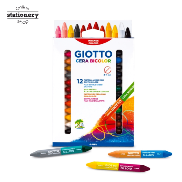 Giotto Cera Bicolor Crayons Set 12Pcs