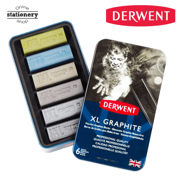 Derwent XL Natural Graphite Blocks Set 6pcs