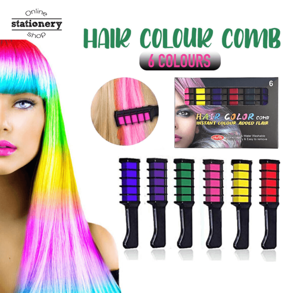 Washable Hair Chalk Comb Pastel Set