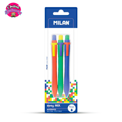 Milan SWAY Mix Blister Pack Ballpoint Blue ink