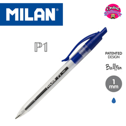 Milan P1 Ball Pen Blue Ink Pack of 2