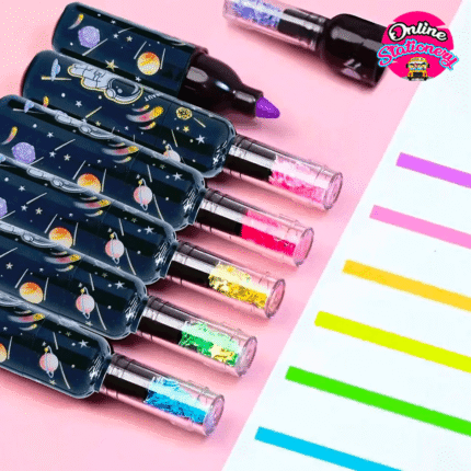 Wine Bottle Styling Planet Highlighter Marker Set 6Pcs