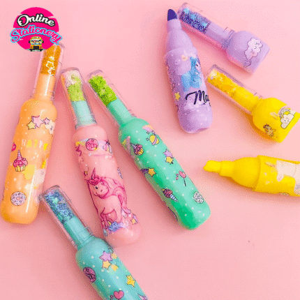 Wine Bottle Styling Unicorn Highlighter Marker Set 6Pcs