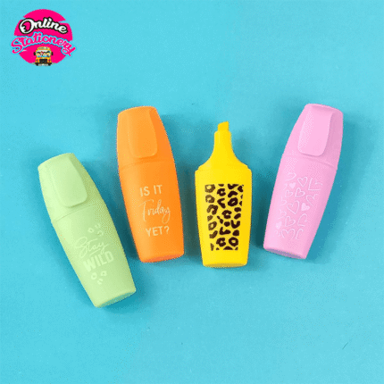 Cute Lovely Fluorescent Highlighter Markers Set 4 Pcs