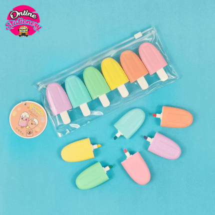 Ice-Cream Pastel Color Highlighter Marker Set