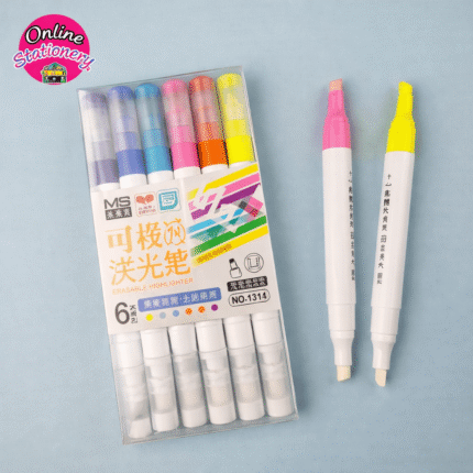 MS Erasable Highlighter Markers Pen 6PCS