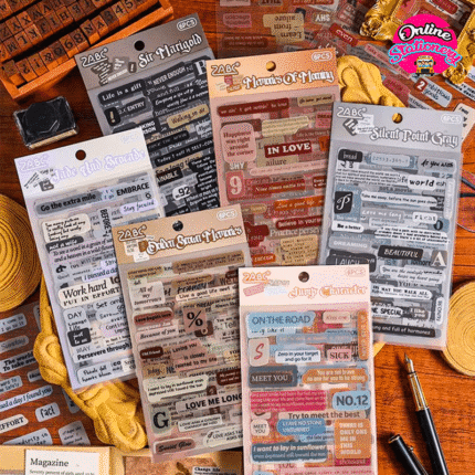 Quoted Retro Vintage Journaling Scrapbooking Sticker 6 Sheets