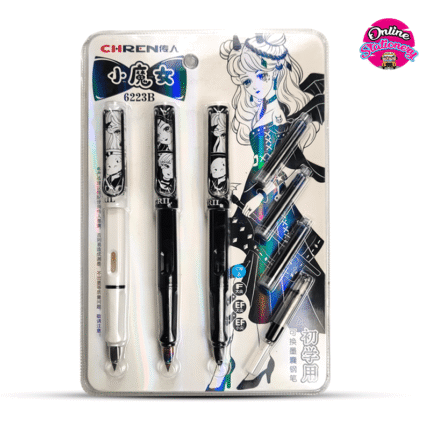 CHREN Little Witch Black And White Fountain Pen 3PCS
