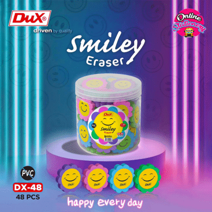 Dux Smiley Eraser Jar 48Pcs
