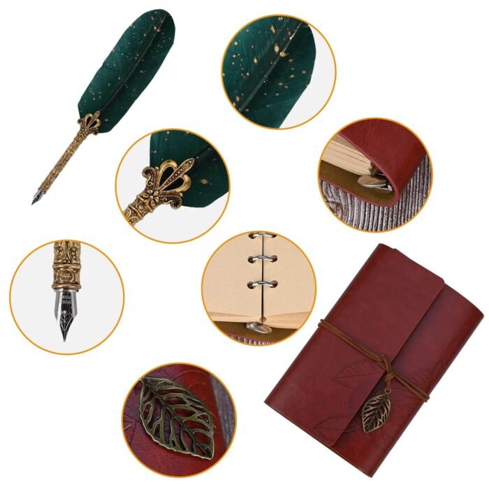 Luxury Vintage Calligraphy Feather Dip Pen Set