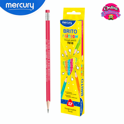 Mercury Rainbow Triangle Lead Pencil Box 12Pcs