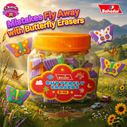 Bahadur Butterfly Erasers Box 50 Pcs