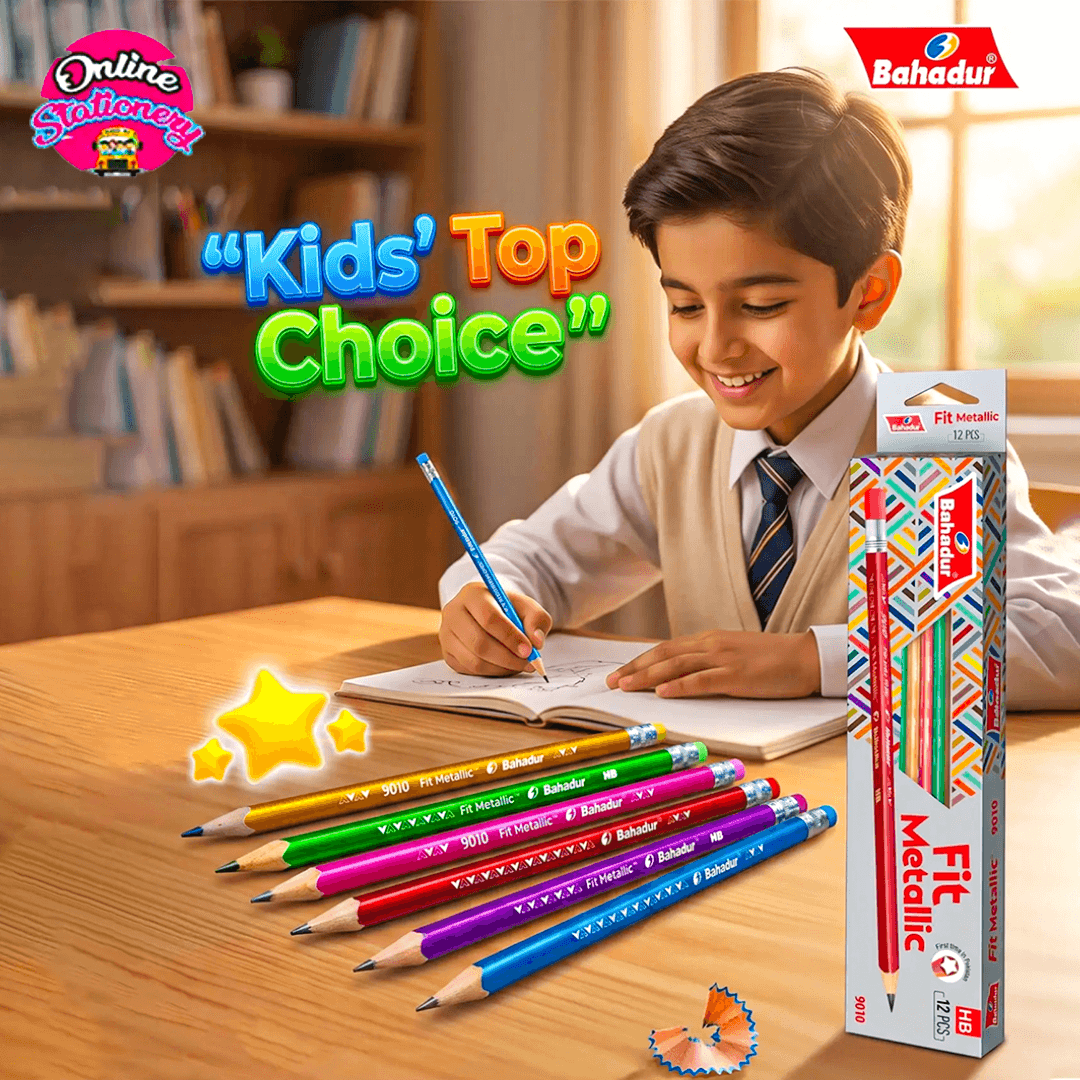 Bahadur Fit Metallic Pencils 12Pcs