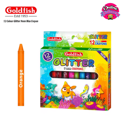 Goldfish Glitter Wax Crayon 12Pcs