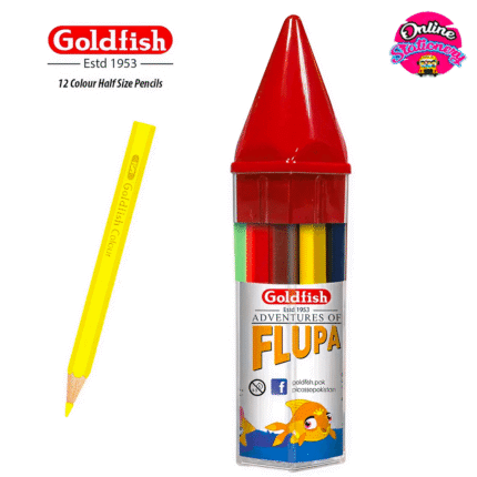 Goldfish FLUPA Half Color Pencils Hex Jar 12Pcs