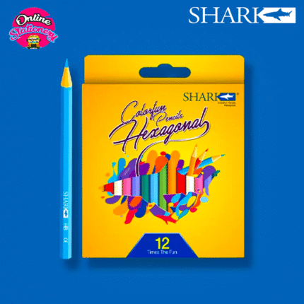 Shark Hexagonal Half Color Pencils 12Pcs