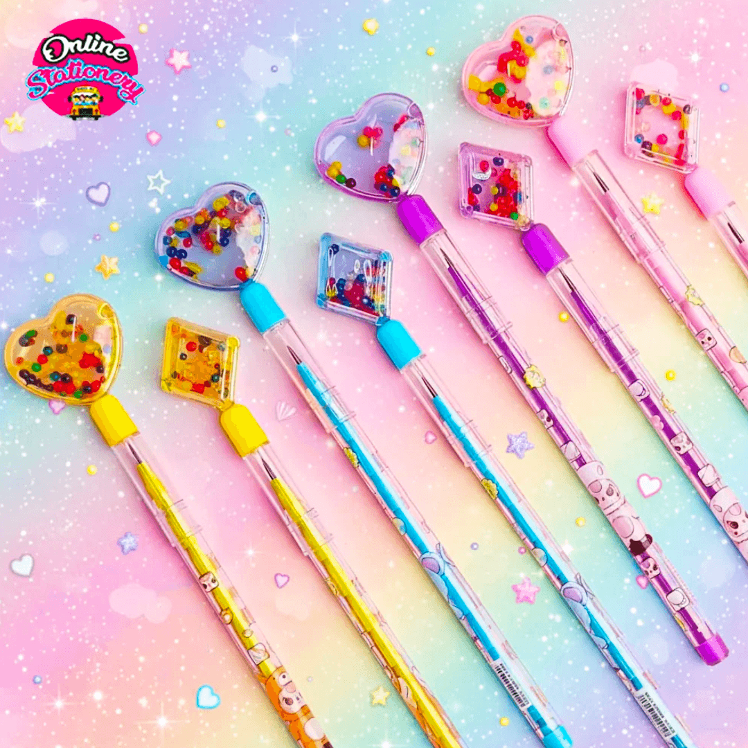 4 Pcs – Cute Multi Beads Lead Pencils
