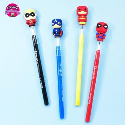 4 Pcs - Cute Super Hero Lead Pencils