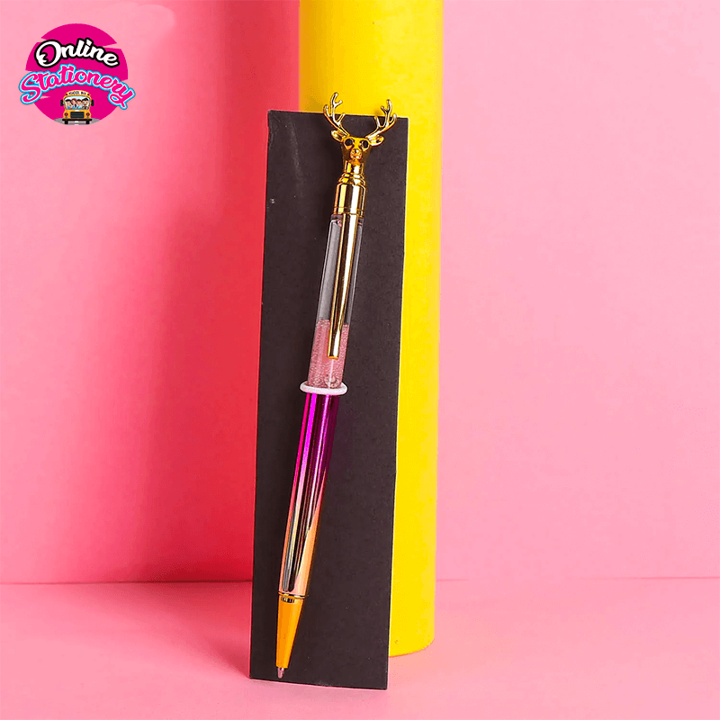 Metal Deer Horns Crystal Gel Pen 0.7mm