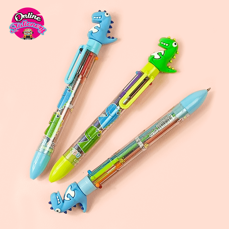 6 In 1 Multicolor Dino Ballpen
